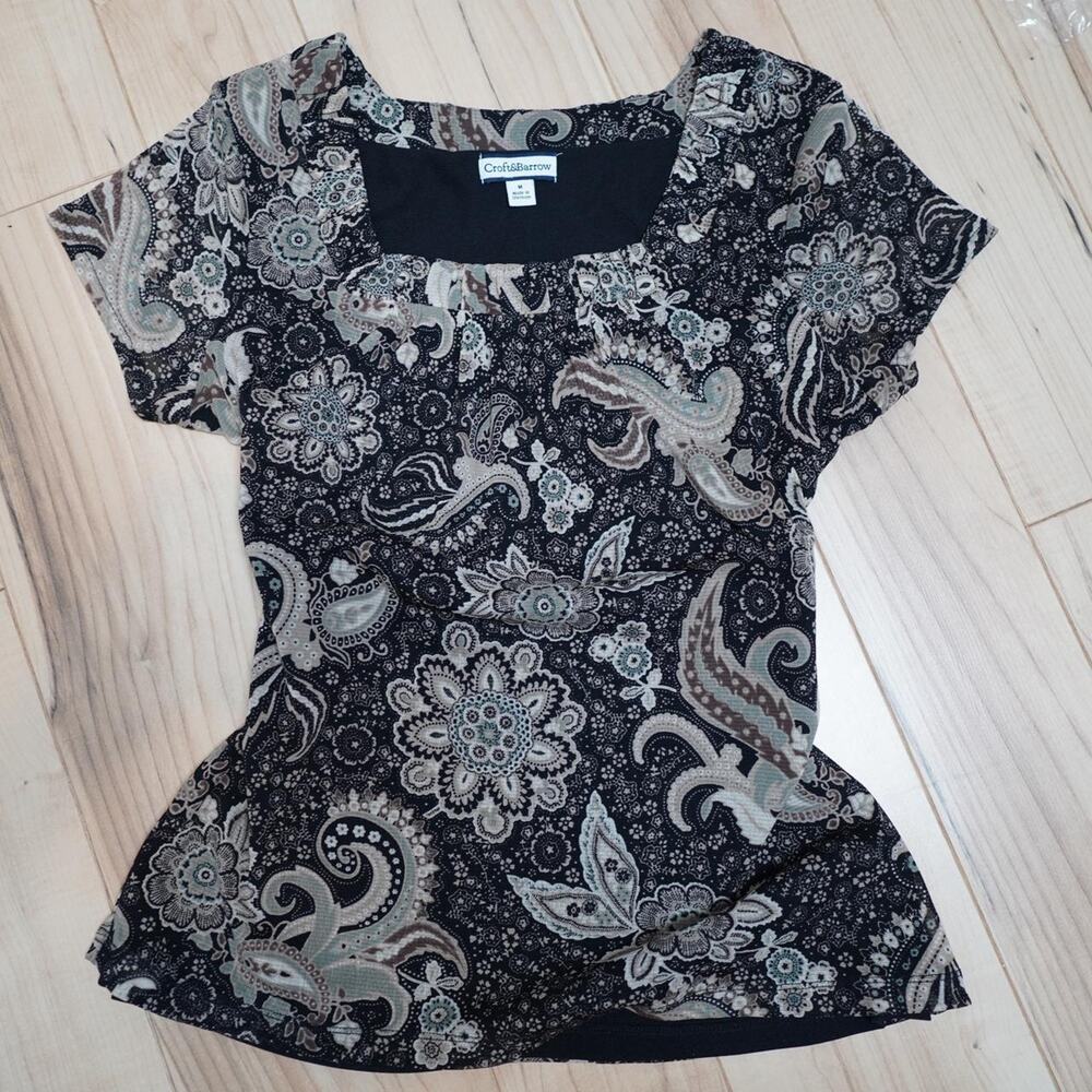 Croft Barrow Paisley Floral Top M